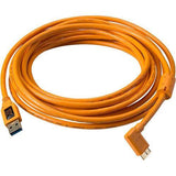 Tether Tools USB 3.0 Type-A Male to Micro-USB Right-Angle Male Cable (15', Orange) - QATAR4CAM