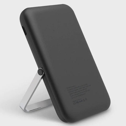 UNIQ HOVEO MAGNETIC FAST WIRELESS USB-C PD POWER BANK WITH STAND 5000MAH - CHARCOAL (GREY) - QATAR4CAM