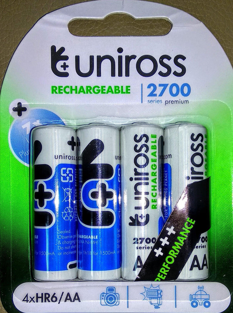 Uniross Performance 4 X AA 2600 Series Rechargeable Batteries - QATAR4CAM